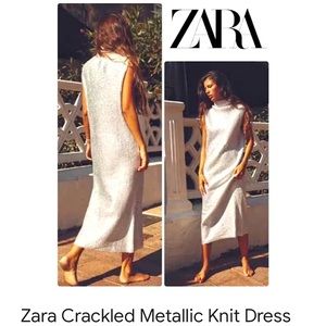 ZARA crinkle metallic sweater dress - SIZE MEDIUM
